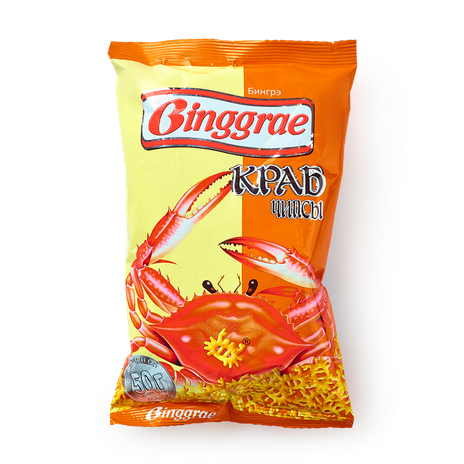 Чипсы Binggrae краб, 50 г — купить с доставкой из Яндекс Лавки