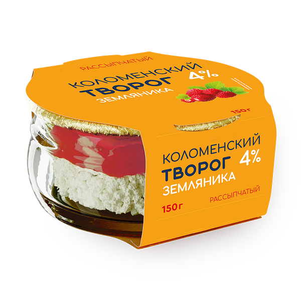 Творог рассыпчатый 4% «Коломенский» земляника
