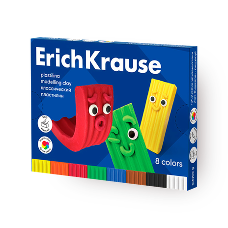 Пластилин Erich Krause Color Friends 120г 8 цветов