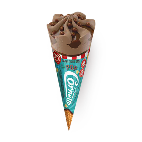 Popcorn and Chocolate Flavored Popcorn Cornetto ice cream cone