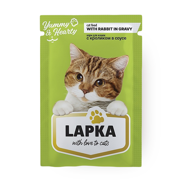 Корм влажный для кошек Lapka с кроликом в соусе от 1 до 12 месяцев