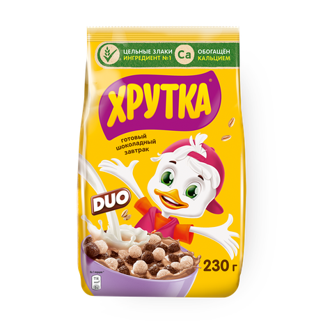 Готовый завтрак шоколадный «Хрутка» Duo