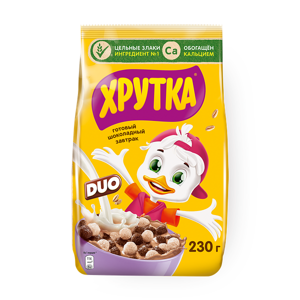 Готовый завтрак шоколадный «Хрутка» Duo