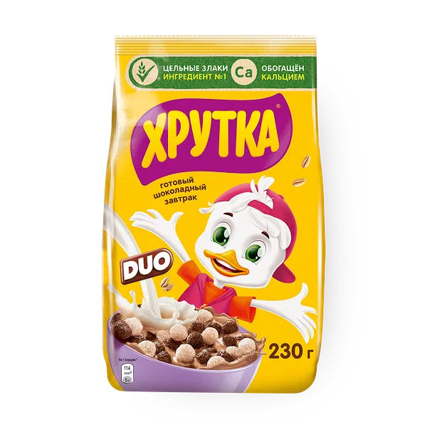 Готовый завтрак шоколадный «Хрутка» Duo