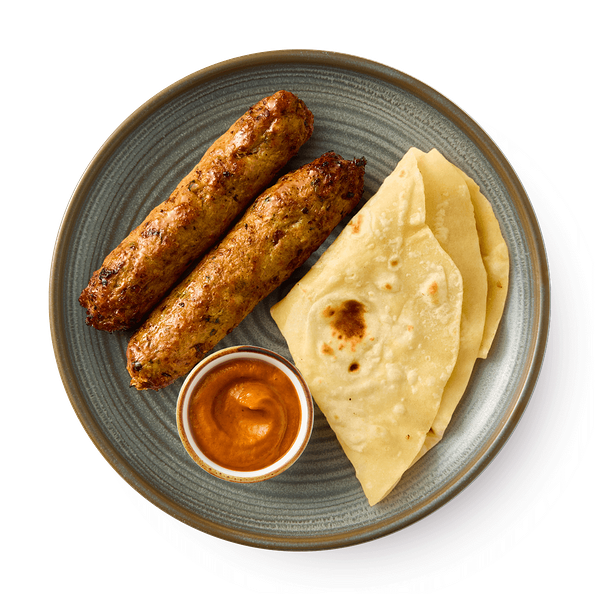 Сикх-кебаб куриный с роти и томатным чатни Chindi Kitchen
