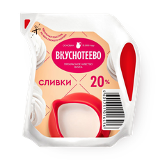 Сливки 20% «Вкуснотеево» ультрапастеризованные, 125 г — купить с ...