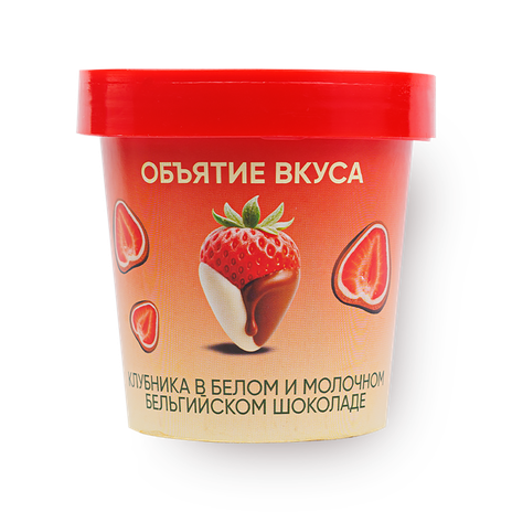 Клубника Объятие вкуса Strawberry House в белом и молочном бельгийском шоколаде