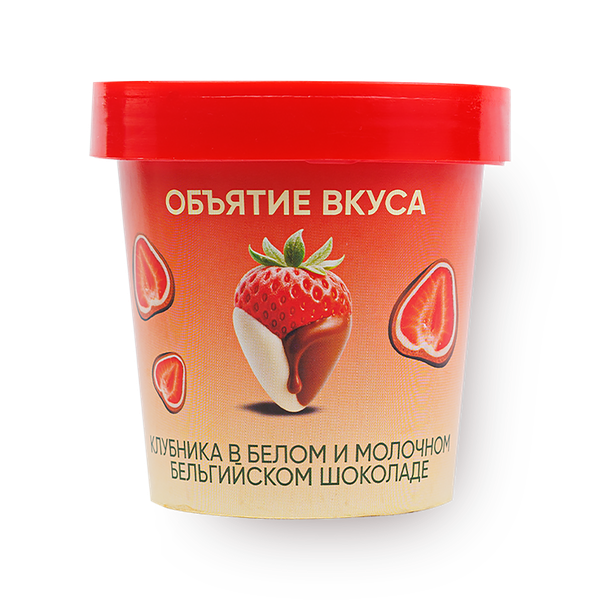 Клубника Объятие вкуса Strawberry House в белом и молочном бельгийском шоколаде