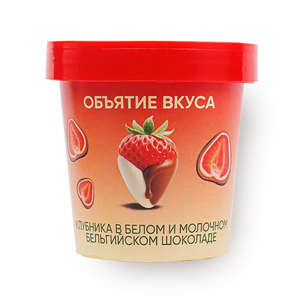 Клубника Объятие вкуса Strawberry House в белом и молочном бельгийском шоколаде