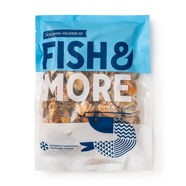 Мидии мясо Fish&More варёно-мороженое