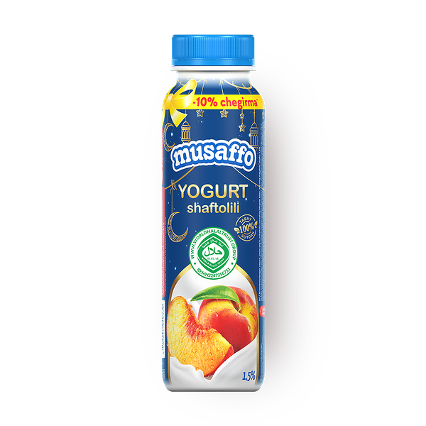 Йогурт питьевой Musaffo со вкусом персика 1,5%