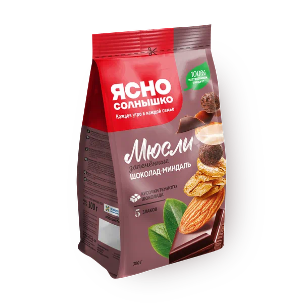 Мюсли запечённые «Ясно солнышко» шоколад-миндаль