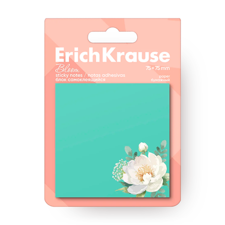 Блок самоклеящийся бумажный Erich Krause Pastel Bloom 75х75 мм 50листов