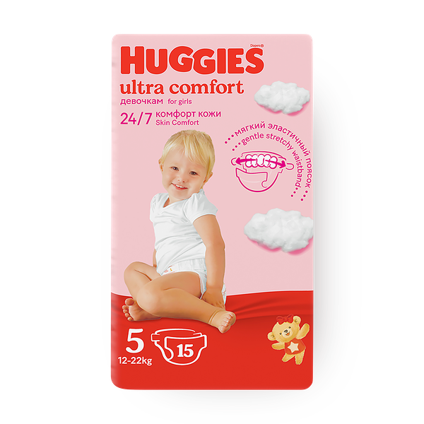 Подгузники Huggies Ultra Comfort №5 12-22Кг Girl