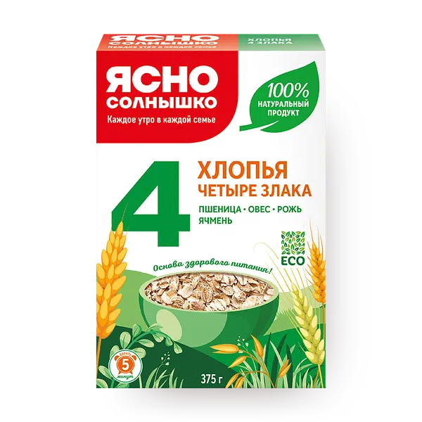 Хлопья 4 злака «Ясно Солнышко»