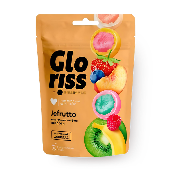Конфеты жевательные Gloriss Jefrutto в белом шоколаде ассорти