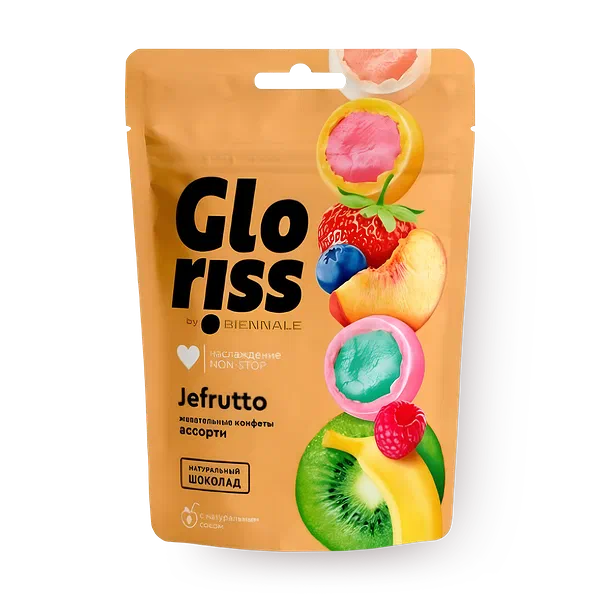 Конфеты жевательные Gloriss Jefrutto в белом шоколаде ассорти