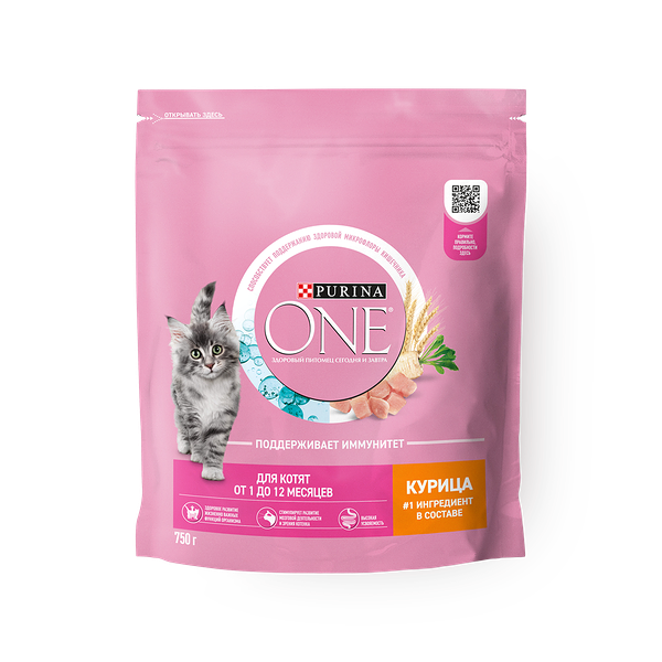 Сухой корм для котят Purina One курица с цельными злаками