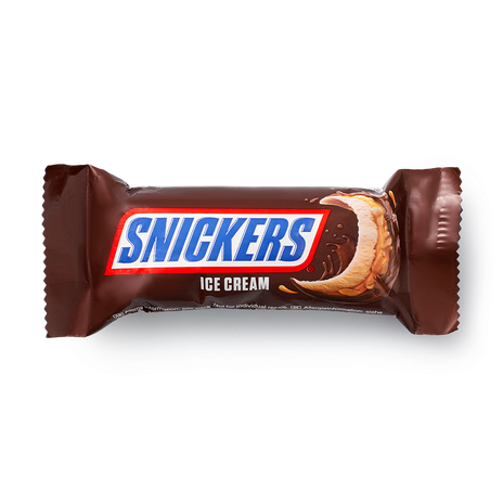 Мороженое Snickers с карамелью и арахисом в глазури