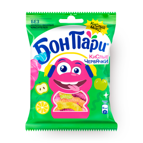 Мармелад жевательный «Бон Пари» Кислые Червяки