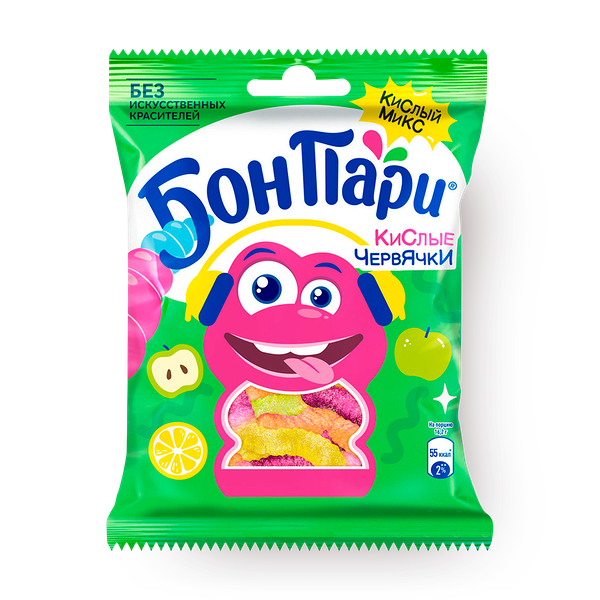 Мармелад жевательный «Бон Пари» Кислые Червяки