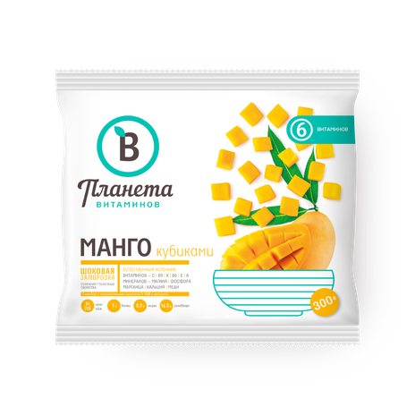 Манго «Планета витаминов» кубиками замороженное