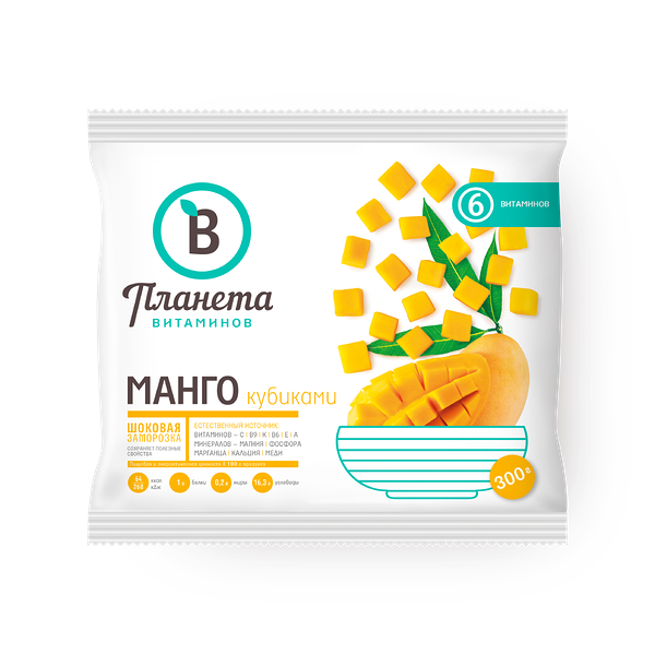 Манго «Планета витаминов» кубиками замороженное