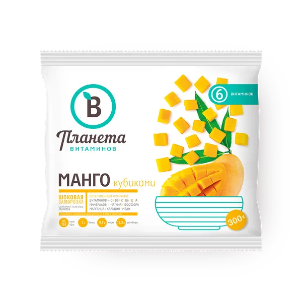Манго «Планета витаминов» кубиками замороженное