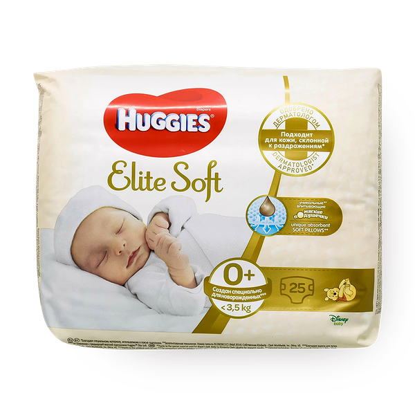 Подгузники Huggies Elite Soft №0 До 3,5Кг