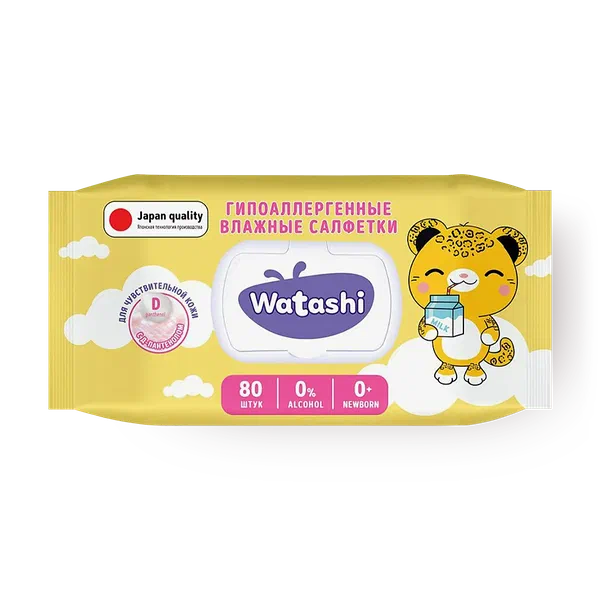 Влажные салфетки для детей Watashi с Д-пантенолом 0+