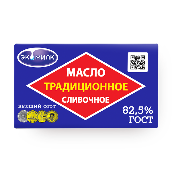 Масло сливочное  82,5% «Экомилк» традиционное