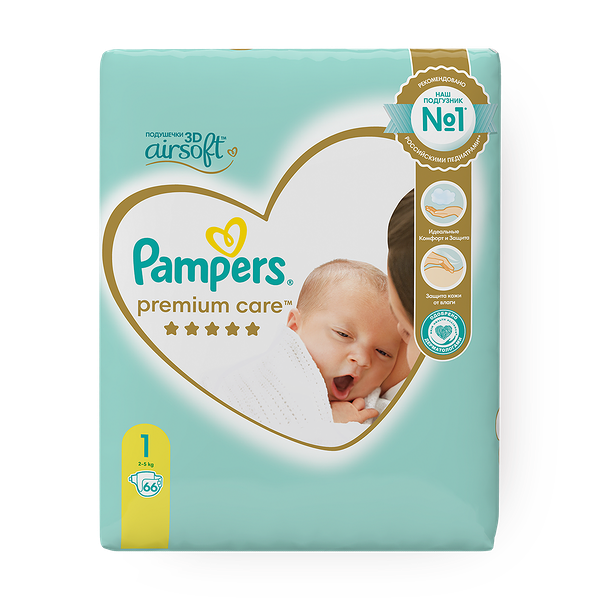Подгузники Pampers Premium Care для новорожденных 1 размер 2-5 кг