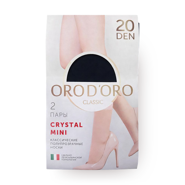 Носки женские Orod'oro Сrystal Mini 20 den цвет Nero размер 23-25