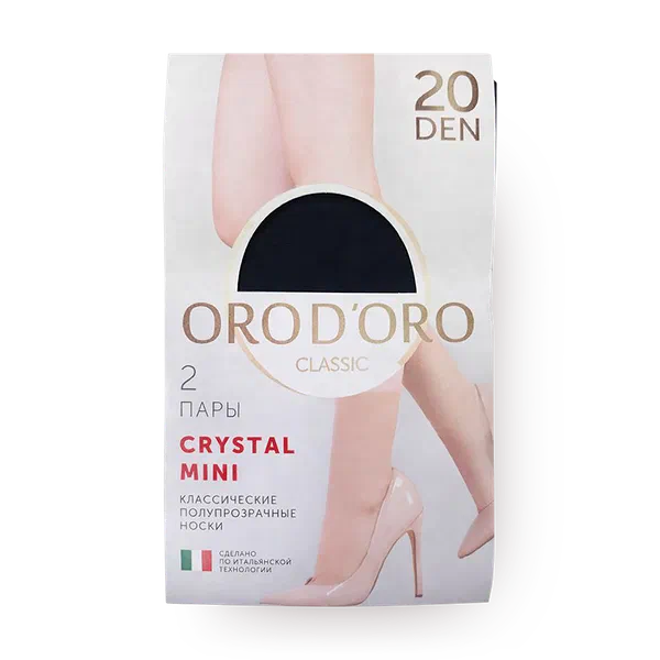 Носки женские Orod'oro Сrystal Mini 20 den цвет Nero размер 23-25