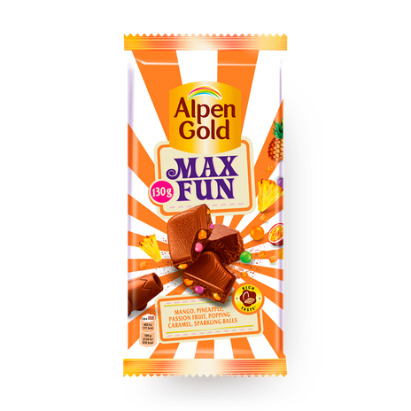 Шоколад Alpen Gold Max Fun с фруктовыми кусочками