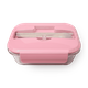 Контейнер стеклянный для еды XJRJ розовый