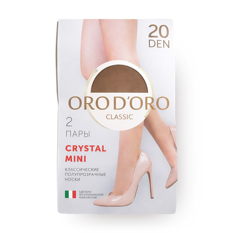 Носки женские Orodoro Сrystal Mini 20 den цвет Glace размер 23-25 2 пары