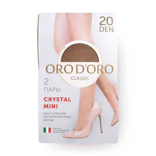 Носки женские Orodoro Сrystal Mini 20 den цвет Glace размер 23-25 2 пары