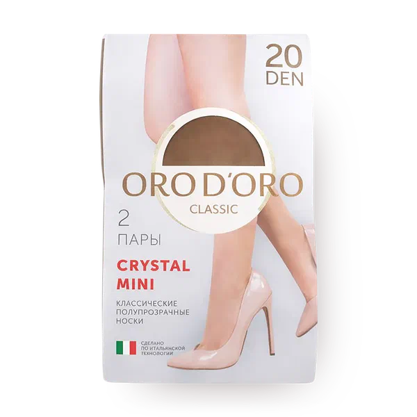 Носки женские Orodoro Сrystal Mini 20 den цвет Glace размер 23-25 2 пары