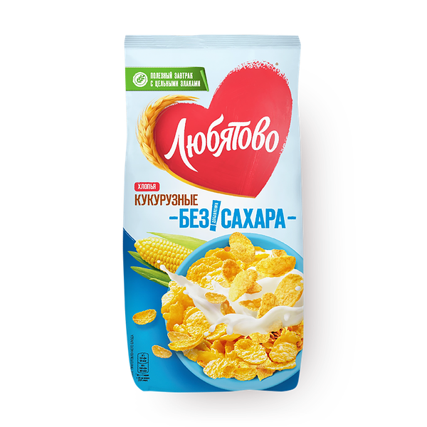 Хлопья кукурузные Лёгкие «Любятово» без сахара