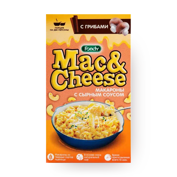 Макароны с сырным соусом Foody Mac&Cheese с грибами
