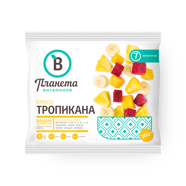 Смесь фруктовая Тропикана «Планета витаминов» замороженная