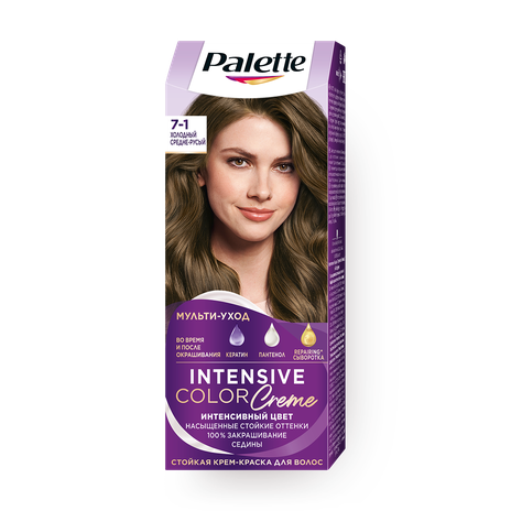 Крем-краска для волос Palette Intensive Color Creme 7-1 холодный средне-русый