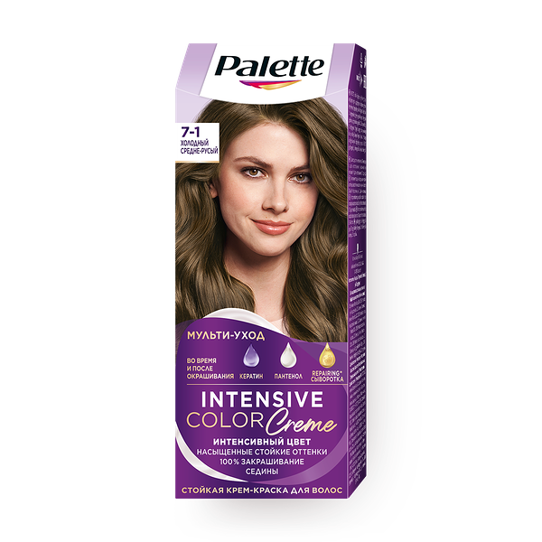 Крем-краска для волос Palette Intensive Color Creme 7-1 холодный средне-русый