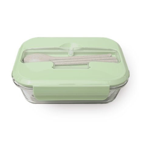 Контейнер стеклянный для еды XJRJ зелёный