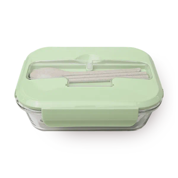 Контейнер стеклянный для еды XJRJ зелёный