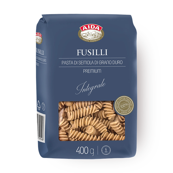 Макаронные изделия цельнозерновые Fusilli Aida cпираль