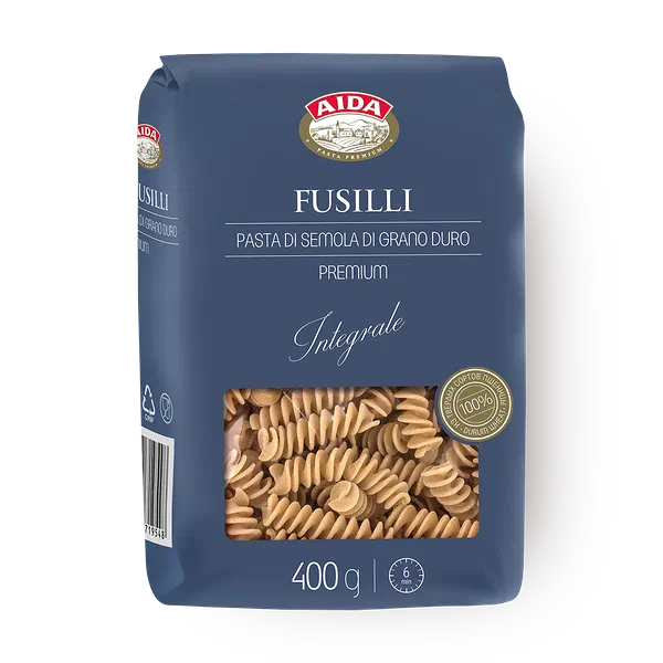 Макаронные изделия цельнозерновые Fusilli Aida cпираль