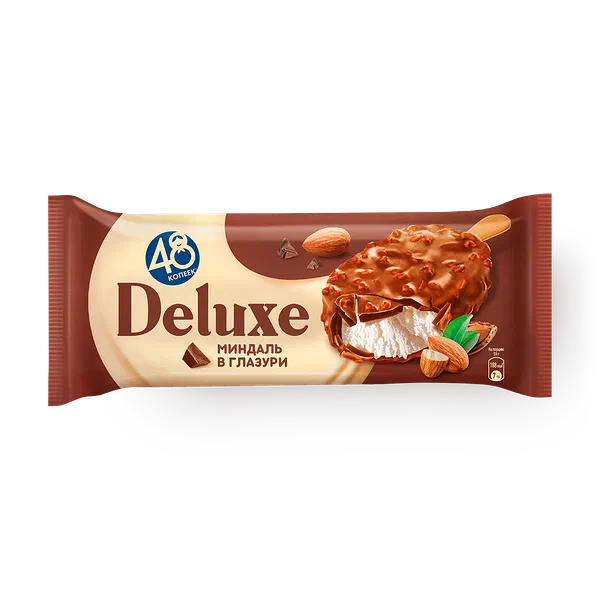 Мороженое Deluxe «48 копеек» миндаль в глазури эскимо