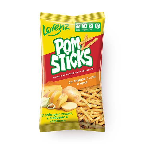 Чипсы картофельные соломкой Pomsticks со вкусом сыра и лука
